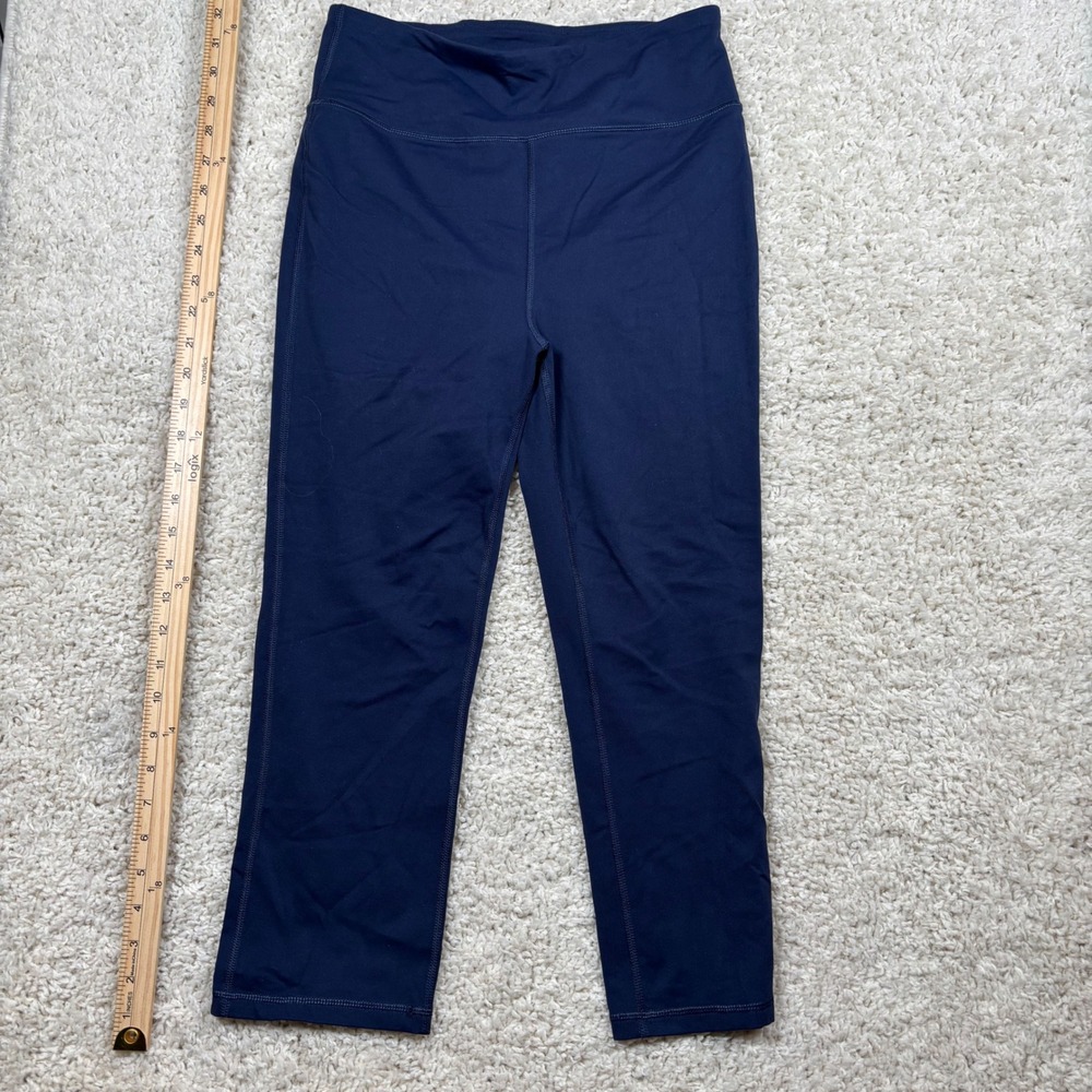 J.Crew Navy Blue Supplex Lycra Cropped Active Leggings Womens Size Medium